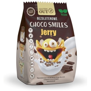 CHRUPKI ZBOŻOWE KAKAOWE SMILES BEZGLUTENOWE 375 g - JERRY GLUTEN OUT