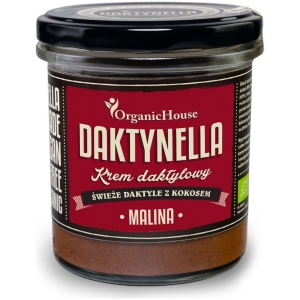 KREM KOKOSOWO - DAKTYLOWY MALINA BEZGLUTENOWY BIO 280 g - ORGANICHOUSE (DAKTYNELLA)