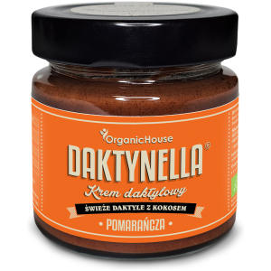 KREM KOKOSOWO - DAKTYLOWY POMARAŃCZA BEZGLUTENOWY BIO 190 g - ORGANICHOUSE (DAKTYNELLA)