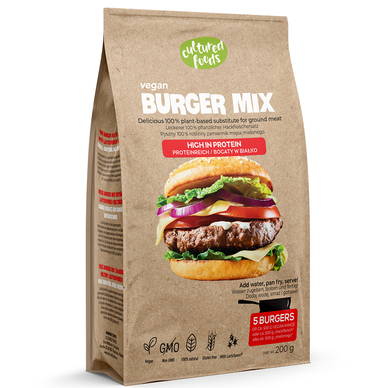 ZAMIENNIK MIĘSA MIELONEGO NA BURGERY BEZGLUTENOWY 200 g - CULTURED FOODS - obrazek 2
