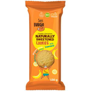 CIASTKA WEGAŃSKIE BANANOWE SŁODZONE AGAWĄ BIO 130 g - ME GUSTO (SUPER FUDGIO)