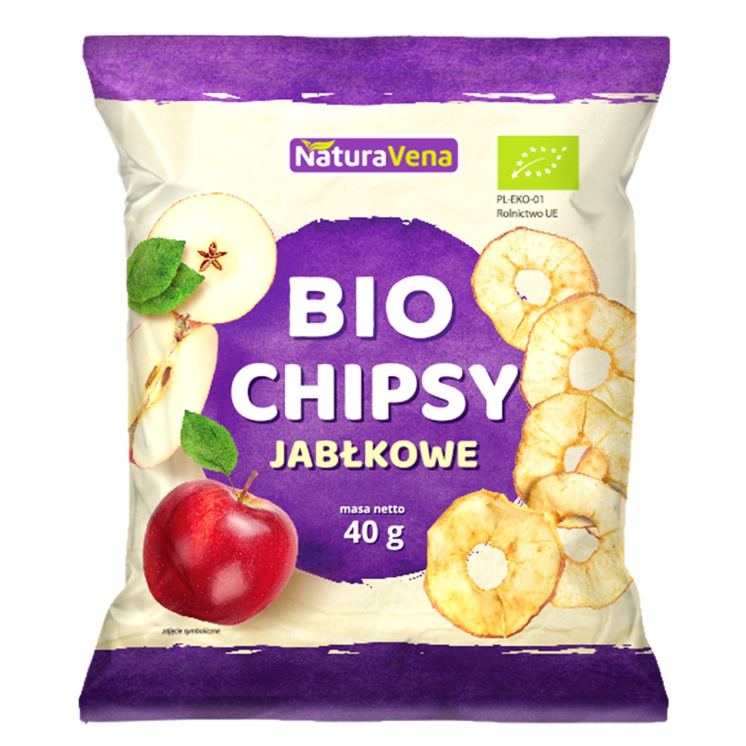 CHIPSY JABŁKOWE BEZGLUTENOWE BIO 40 g - NATURAVENA - obrazek 2