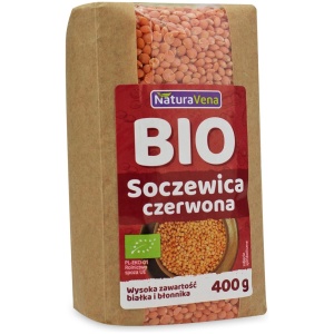 SOCZEWICA CZERWONA BIO 400 g - NATURAVENA