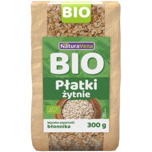 PŁATKI ŻYTNIE BIO 300 g - NATURAVENA