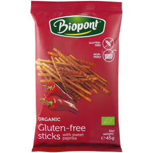 PALUSZKI PAPRYKOWE BEZGLUTENOWE BIO 45 g - BIOPONT