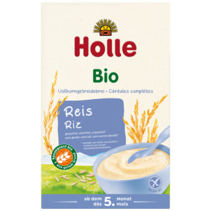 KASZKA RYŻOWA BEZ DODATKU CUKRÓW BEZGLUTENOWA OD 5 MIESIĄCA BIO 250 g - HOLLE