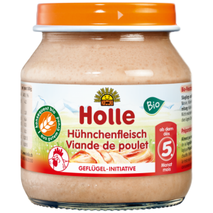 MIĘSO KURCZAKA BEZ DODATKU CUKRÓW BEZGLUTENOWE OD 5 MIESIĄCA BIO 125 g (SŁOIK) - HOLLE