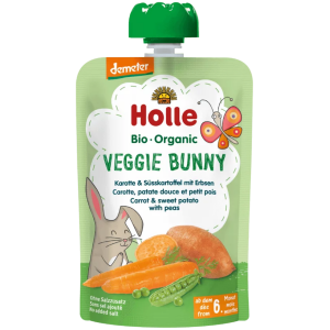 MUS W TUBCE WARZYWNY KRÓLIK (MARCHEW - SŁODKI ZIEMNIAK - GROSZEK) BEZ DODATKU CUKRÓW OD 6 MIESIĄCA DEMETER BIO 100 g - HOLLE