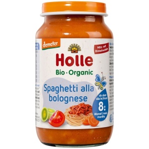 SPAGHETTI BOLOGNESE BEZ DODATKU CUKRÓW OD 8 MIESIĄCA DEMETER BIO 220 g (SŁOIK) - HOLLE