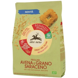 CIASTKA OWSIANO - GRYCZANE Z OLIWĄ Z OLIWEK EXTRA VIRGIN (14 %) BIO 250 g - ALCE NERO
