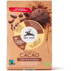 CIASTKA KAKAOWE Z ZIARNAMI KAKAO FAIR TRADE BIO 250 g - ALCE NERO
