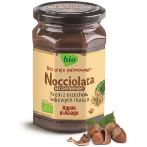 KREM Z ORZECHÓW LASKOWYCH I KAKAO BEZ DODATKU MLEKA BEZGLUTENOWY BIO 250 g - RIGONI DI ASIAGO (NOCCIOLATA)