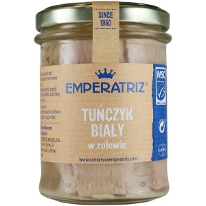 TUŃCZYK BIAŁY FILETY MSC W SOSIE WŁASNYM 200 g (140 g) (SŁOIK) - EMPERATRIZ