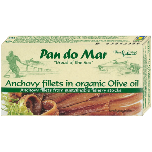 ANCHOIS (SARDELE) FILETY W BIO OLIWIE Z OLIWEK EXTRA VIRGIN 50 g (30 g) - PAN DO MAR