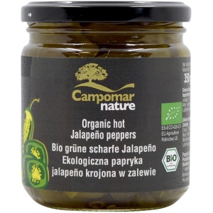 PAPRYKA JALAPENO ZIELONA KROJONA W ZALEWIE BIO 350 g (130 g) - CAMPOMAR NATURE
