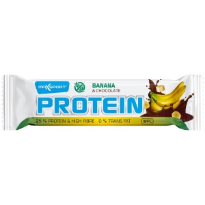 BATON PROTEINOWY WPI BANANOWY W MLECZNEJ CZEKOLADZIE BEZGLUTENOWY 50 g - MAXSPORT