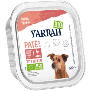 (DLA PSA) PASZTET Z KURCZAKA I ŁOSOSIA Z ALGAMI MORSKIMI BIO 150 g - YARRAH