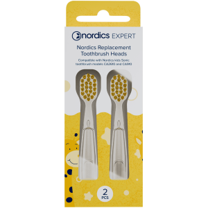 KOŃCÓWKI DO SZCZOTECZKI SONICZNEJ CA910 DLA DZIECI ŻÓŁTE - NORDICS EXPERT