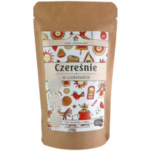 CZEREŚNIE W CZEKOLADZIE BEZ DODATKU CUKRU BEZGLUTENOWE 100 g - PIĘĆ PRZEMIAN