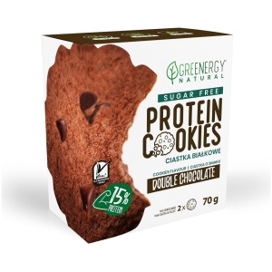 CIASTKA PROTEINOWE PODWÓJNIE CZEKOLADOWE BEZ CUKRU (2 x 35 g) 70 g - GREENERGY