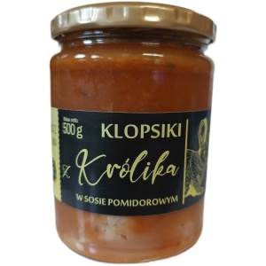 KLOPSIKI Z KRÓLIKA W SOSIE POMIDOROWYM 500 g - AMCIU