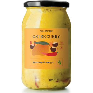 CURRY OSTRE Z MANGO I KASZTANAMI BIO 900 ml - DELIKATNA