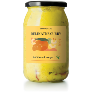CURRY DELIKATNE Z MANGO I ORZECHAMI NERKOWCA BIO 900 ml - DELIKATNA