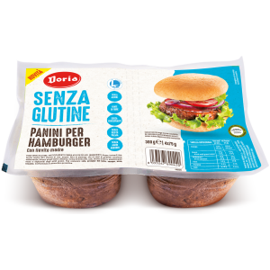 BUŁKI DO HAMBURGERÓW BEZGLUTENOWE (4 x 75 g) 300 g - DORIA