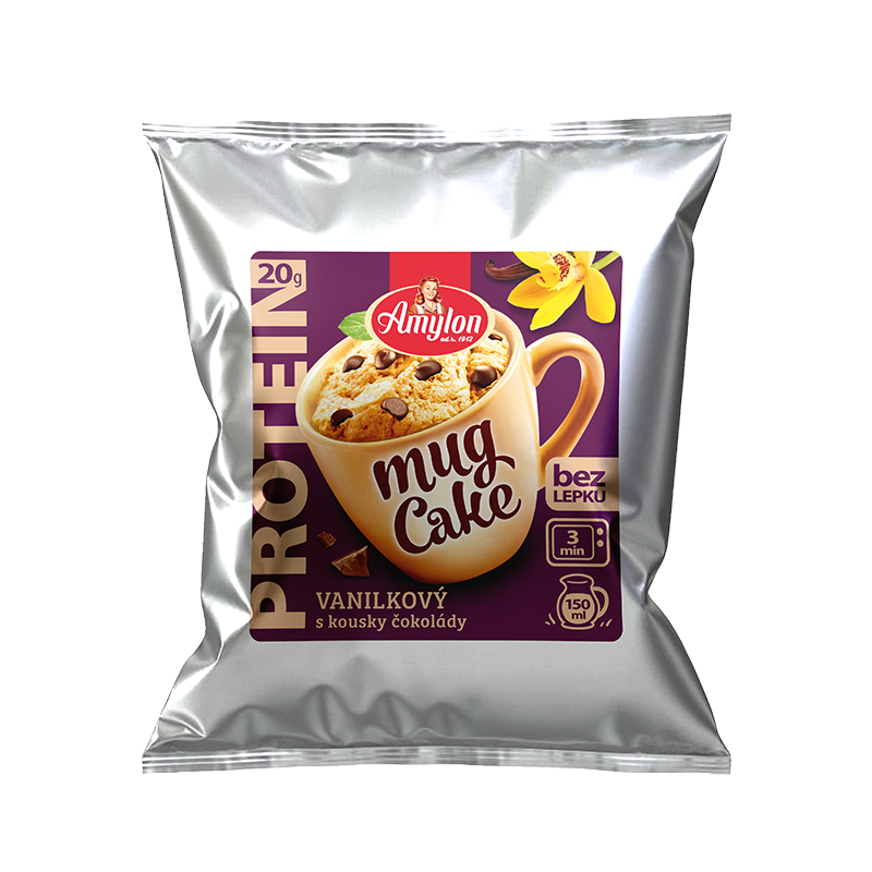 CIASTO PROTEINOWE WANILIOWE Z KAWAŁKAMI CZEKOLADY Z KUBECZKA BEZGLUTENOWE 60 g - AMYLON