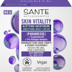 KREM DO TWARZY NA NOC WYGŁADZAJĄCY Z PARAKRESEM, OLEJEM Z PESTEK WINOGRON I KOMPLEKSEM PRO-KOLAGENOWYM ECO 50 ml - SANTE