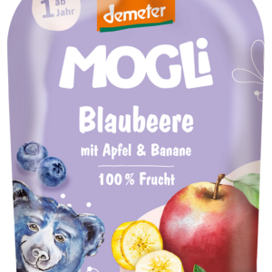 MUS JABŁKO - BANAN - BORÓWKA BEZ DODATKU CUKRÓW OD 1 ROKU DEMETER BIO 100 g - MOGLI