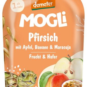 MUS JABŁKO - BRZOSKWINIA - BANAN - MARAKUJA - OWIES BEZ DODATKU CUKRÓW OD 1 ROKU DEMETER BIO 100 g - MOGLI
