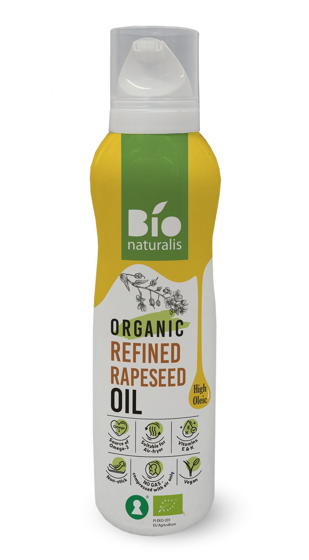 OLEJ RZEPAKOWY (SPRAY) TŁOCZONY NA ZIMNO OMEGA-3 BIO 200 ml - EKKO (BIONATURALIS)
