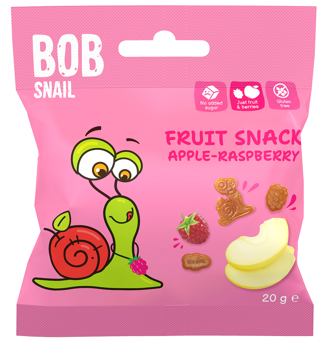 ŻELKI JABŁKO - MALINA BEZ ŻELATYNY BEZGLUTENOWE 20 g - BOB SNAIL