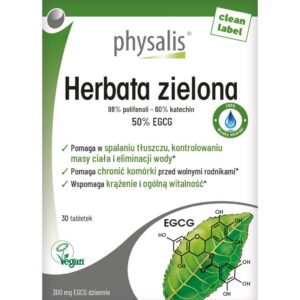 HERBATA ZIELONA EKSTRAKT (600 mg) 30 TABLETEK - PHYSALIS