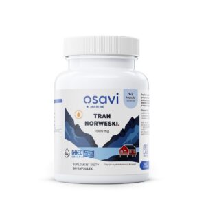 TRAN NORWESKI (1000 mg) O SMAKU CYTRYNOWYM BEZGLUTENOWY 60 KAPSUŁEK - OSAVI
