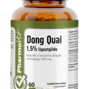 DZIĘGIEL CHIŃSKI (DONG QUAI) EKSTRAKT (500 mg) BEZGLUTENOWY 60 KAPSUŁEK - PHARMOVIT (CLEAN LABEL)