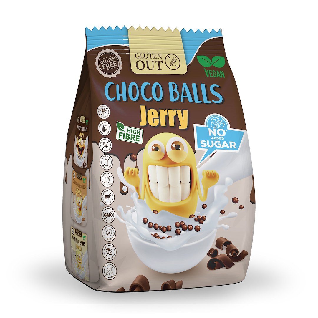 KULKI ZBOŻOWE KAKAOWE BEZ DODATKU CUKRÓW BEZGLUTENOWE 375 g - JERRY GLUTEN OUT