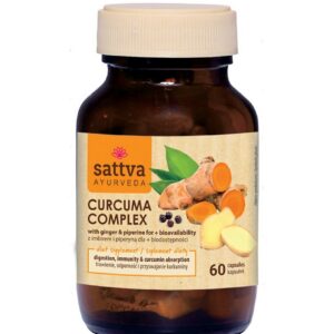 KURKUMA + IMBIR + PIPERYNA 60 KAPSUŁEK - SATTVA (AYURVEDA)