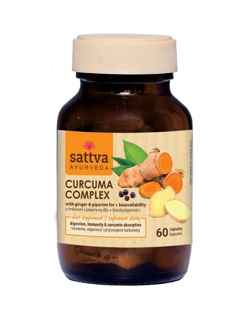 KURKUMA + IMBIR + PIPERYNA 60 KAPSUŁEK - SATTVA (AYURVEDA)