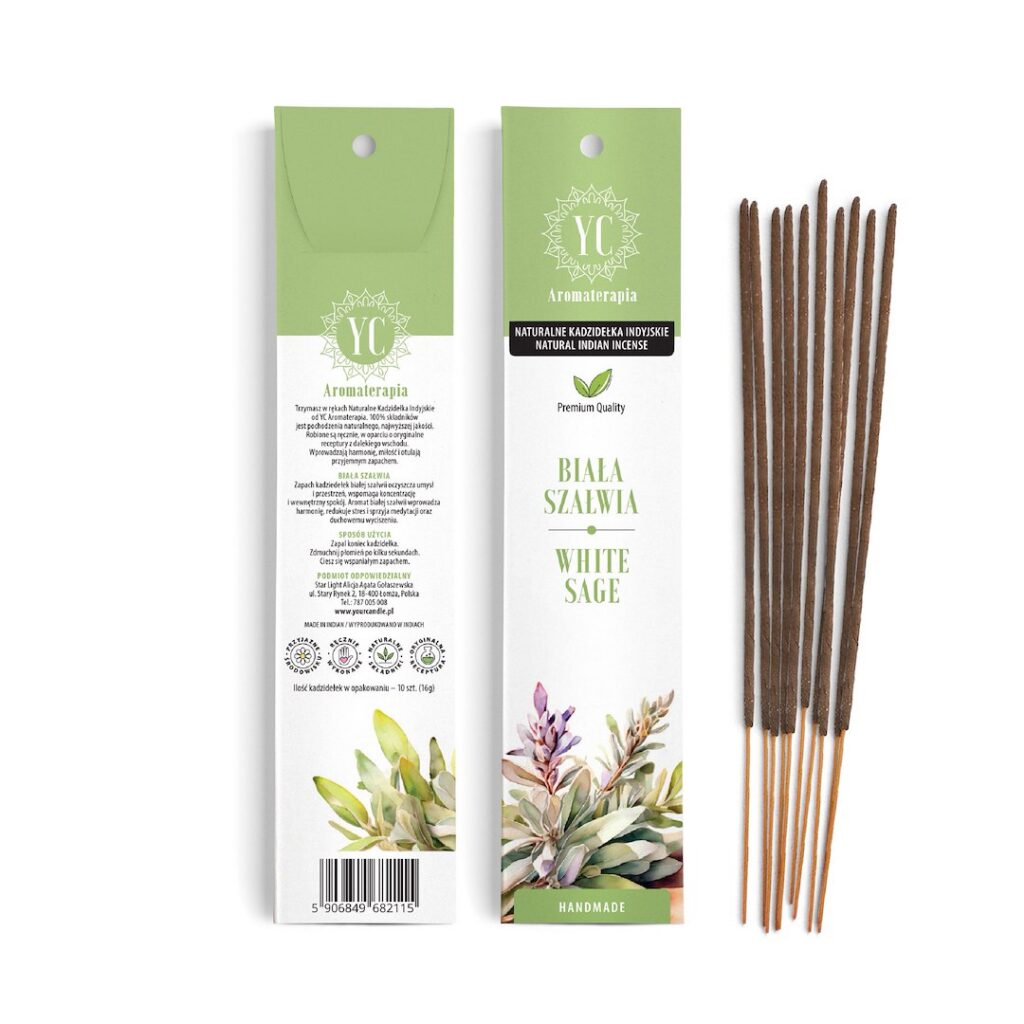 KADZIDEŁKA INDYJSKIE BIAŁA SZAŁWIA (10 szt.) 16 g - YOUR CANDLE