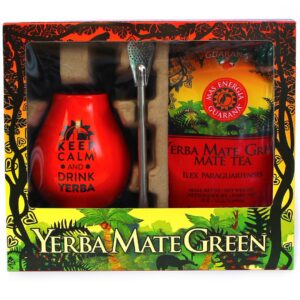ZESTAW EXCLUSIVE (YERBA MATE MAS ENERGIA GUARANA 400 g, MATERO, BOMBILLA) - YERBA MATE GREEN