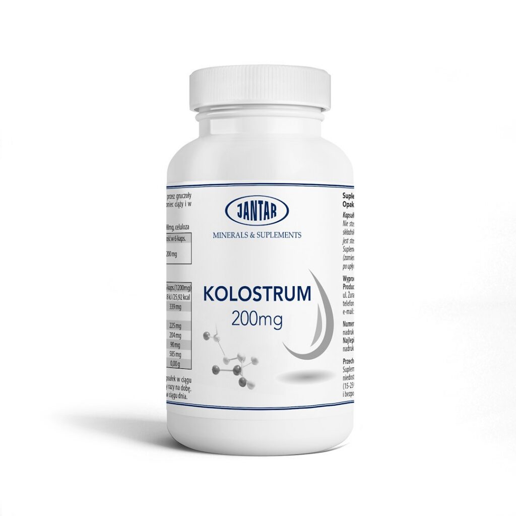 COLOSTRUM WOŁOWE (200 mg) 60 KAPSUŁEK - JANTAR