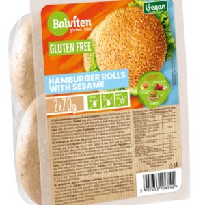 BUŁKI DO HAMBURGERÓW Z SEZAMEM BEZGLUTENOWE (2 szt.) 140 g - BALVITEN