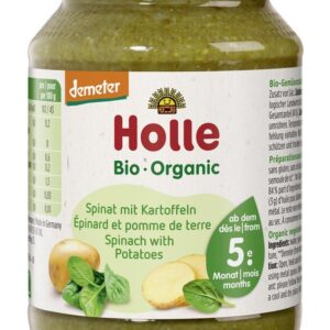 SZPINAK Z ZIEMNIAKIEM BEZ DODATKU CUKRÓW BEZGLUTENOWY OD 5 MIESIĄCA DEMETER BIO 190 g (SŁOIK) - HOLLE