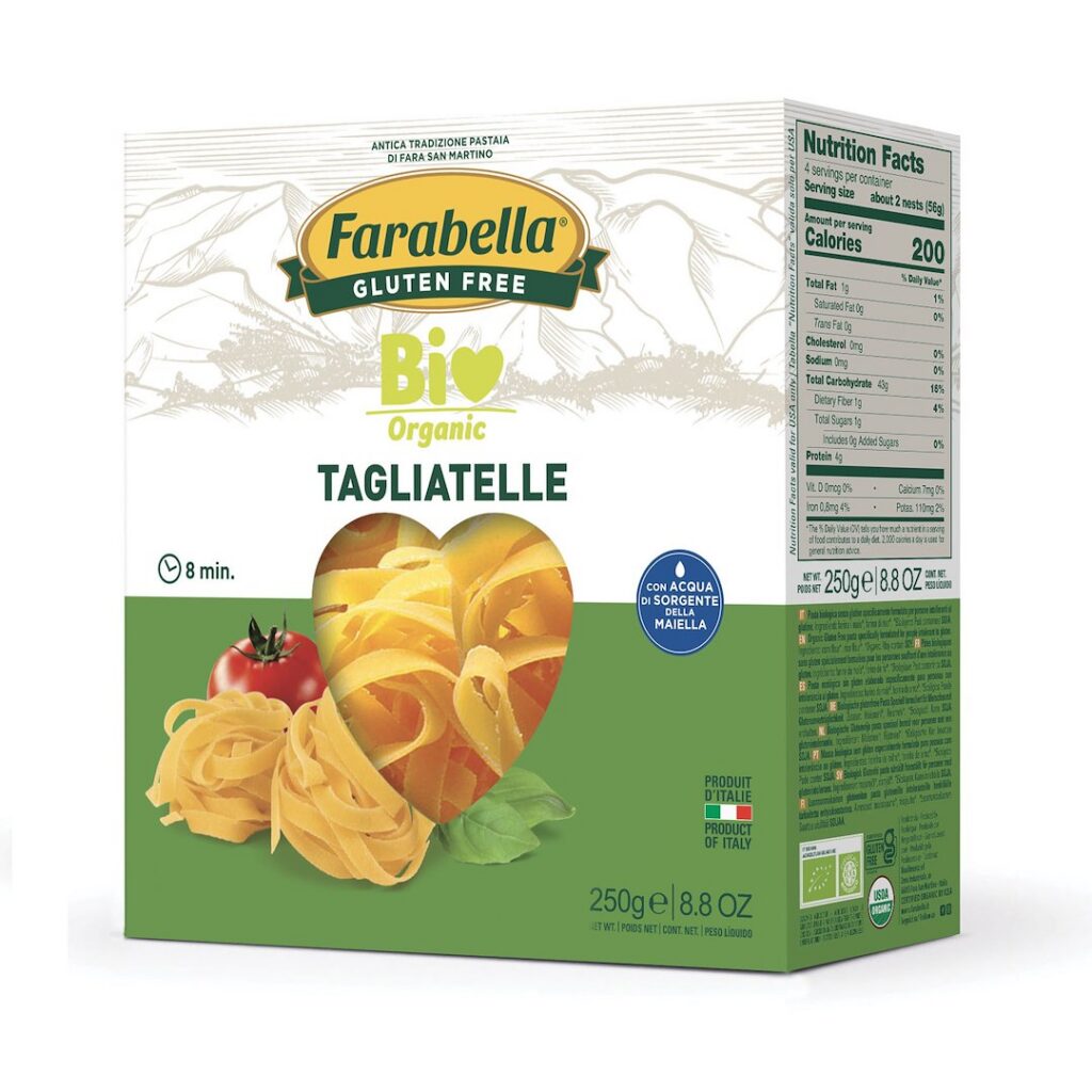 MAKARON (KUKURYDZIANO - RYŻOWY) TAGLIATELLE BEZGLUTENOWY BIO 250 g - FARABELLA