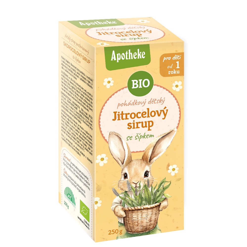 SYROP DLA DZIECI Z BABKI LANCETOWATEJ I DZIKIEJ RÓŻY OD 1 ROKU BIO 250 g - APOTHEKE