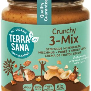 KREM ORZECHOWY CRUNCHY MIX (3 ORZECHY) BIO 250 g - TERRASANA