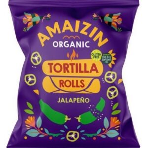 CHIPSY TORTILLA KUKURYDZIANE O SMAKU JALAPENO BEZGLUTENOWE BIO 100 g - AMAIZIN