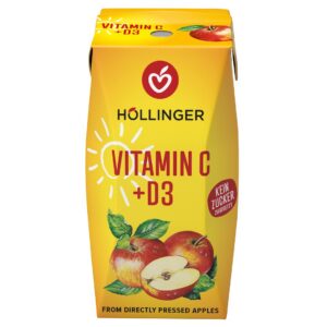 NEKTAR JABŁKOWY Z WITAMINĄ C I D BEZ DODATKU CUKRÓW 200 ml - HOLLINGER